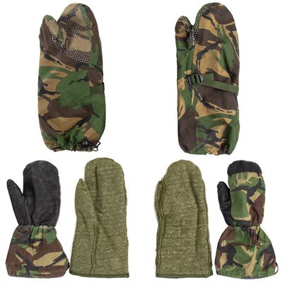 Dutch Army Woodland Extreme Cold Weather 3-Piece Mitten Set