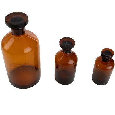 Czech Glass Round Bottle Set 3pc, , large