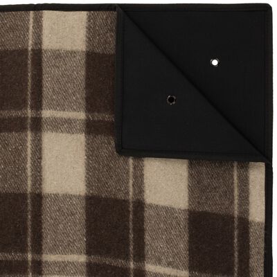 Classic Wool Picnic Blanket Plaid | Cabin Brown, , large