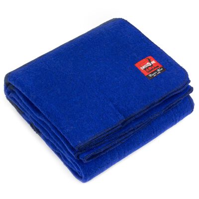 Royal Blue Classic Wool Blanket, , large