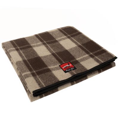 Classic Wool Picnic Blanket Plaid Cabin Brown [6 blankets/unit]