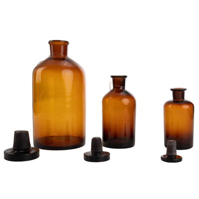 Czech Glass Round Bottle Set 3pc