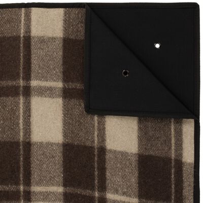 Classic Wool Picnic Blanket Plaid Cabin Brown [6 blankets/unit], , large